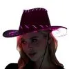 Adult Light-Up Pink Fabric Cowboy Hat -Party Themes Sales 943149