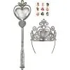 Silver Disney Princess Tiara & Wand Costume Accessory Kit