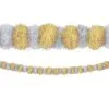 Gold & Silver Christmas Tinsel Pom-Pom Garland, 9ft -Party Themes Sales 946092