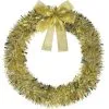 Gold Tinsel Wreath, 16in 2 Gold Tinsel Wreath, 16in -Party Themes Sales 946096