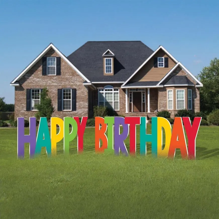 Happy Birthday Phrase & Icons Corrugated Plastic Yard Sign Set, 20pc 4 Happy Birthday Phrase & Icons Corrugated Plastic Yard Sign Set, 20pc - Image 2