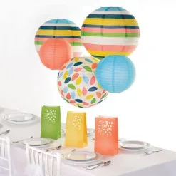 Summer Hues Paper Table Decorating Kit, 8pc