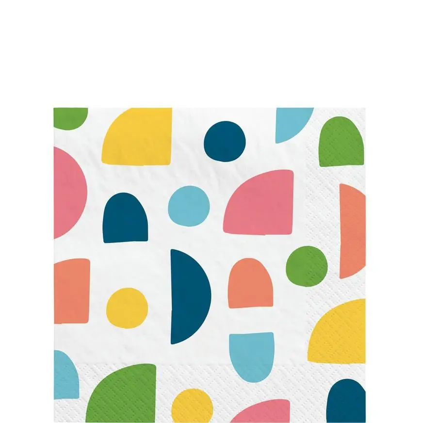 Summer Hues Paper Beverage Napkins, 5in, 40ct 3 Summer Hues Paper Beverage Napkins, 5in, 40ct