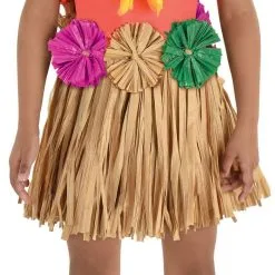 Child Tutu Grass Skirt With Raffia Flowers -Party Themes Sales 956415 01