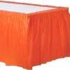 Orange Plastic Table Skirt, 21ft X 29in -Party Themes Sales C10703 orange