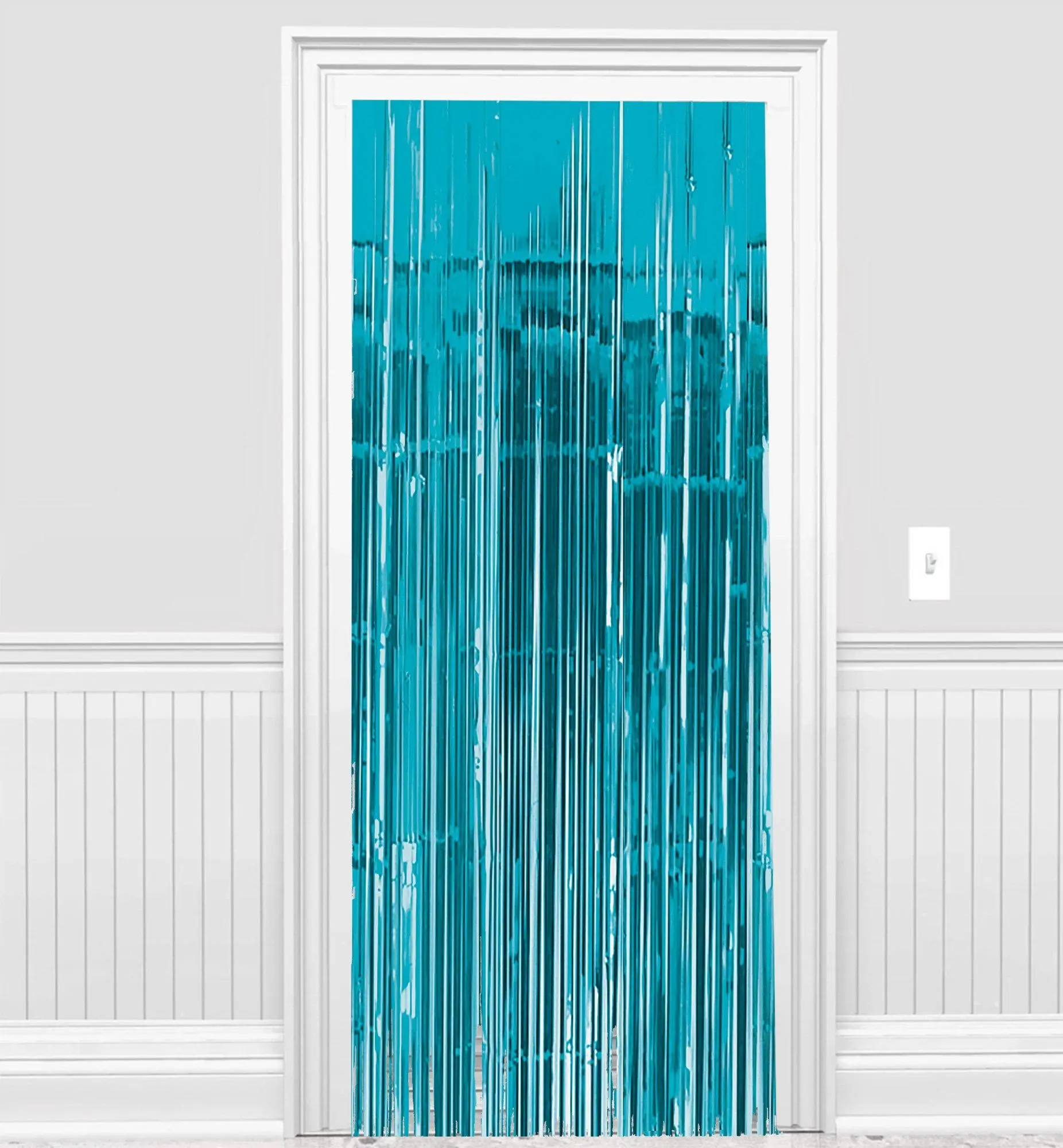 Caribbean Blue Fringe Doorway Curtain 3ft X 8ft 3 Caribbean Blue Fringe Doorway Curtain 3ft X 8ft