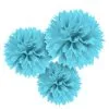 Caribbean Blue Tissue Pom Poms 3ct -Party Themes Sales C420809 caribbean blue
