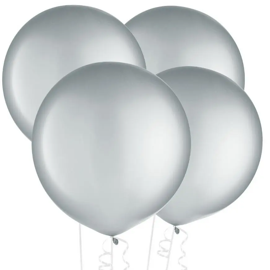 4ct, 24in, Silver Pearl Balloons 3 4ct, 24in, Silver Pearl Balloons