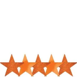 Mini Glitter Orange Star Cutouts 5ct
