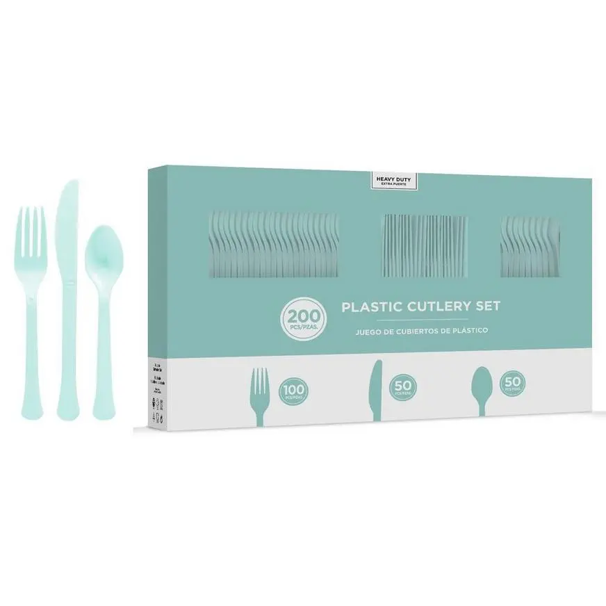Robin's Egg Blue Paper Tableware Kit For 50 Guests 9 Robin's Egg Blue Paper Tableware Kit For 50 Guests - Image 7