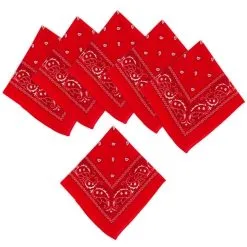 Red Paisley Bandanas, 20in X 20in, 10ct