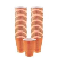 Orange Plastic Tableware Kit For 100 Guests 15 Orange Plastic Tableware Kit For 100 Guests -Party Themes Sales C812483 orange 05
