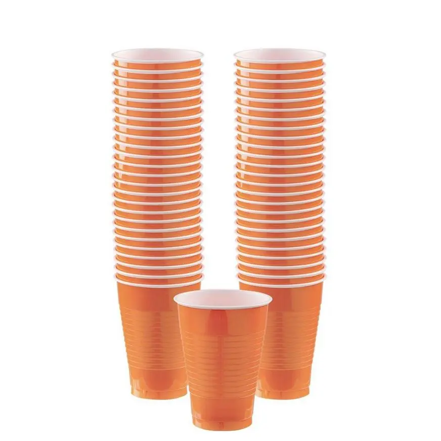 Orange Plastic Tableware Kit For 100 Guests 8 Orange Plastic Tableware Kit For 100 Guests - Image 6