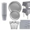 Party City Silver Tableware Kit For 20 Guests 2 Party City Silver Tableware Kit For 20 Guests -Party Themes Sales C866276 silver