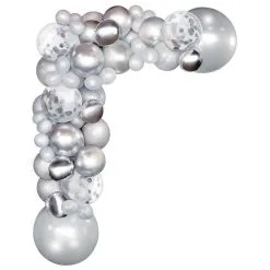Air-Filled Silver Balloon Garland Kit -Party Themes Sales C885689 silver 01
