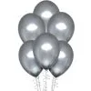 6ct, 11in, Platinum Silver Metallic Chrome Satin Luxe Latex Balloons -Party Themes Sales C909872 silver