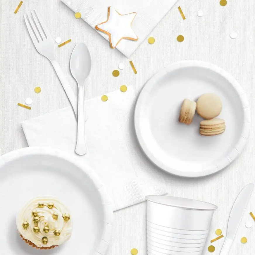 White Tableware Kit For 20 Guests, 222pc 4 White Tableware Kit For 20 Guests, 222pc - Image 2