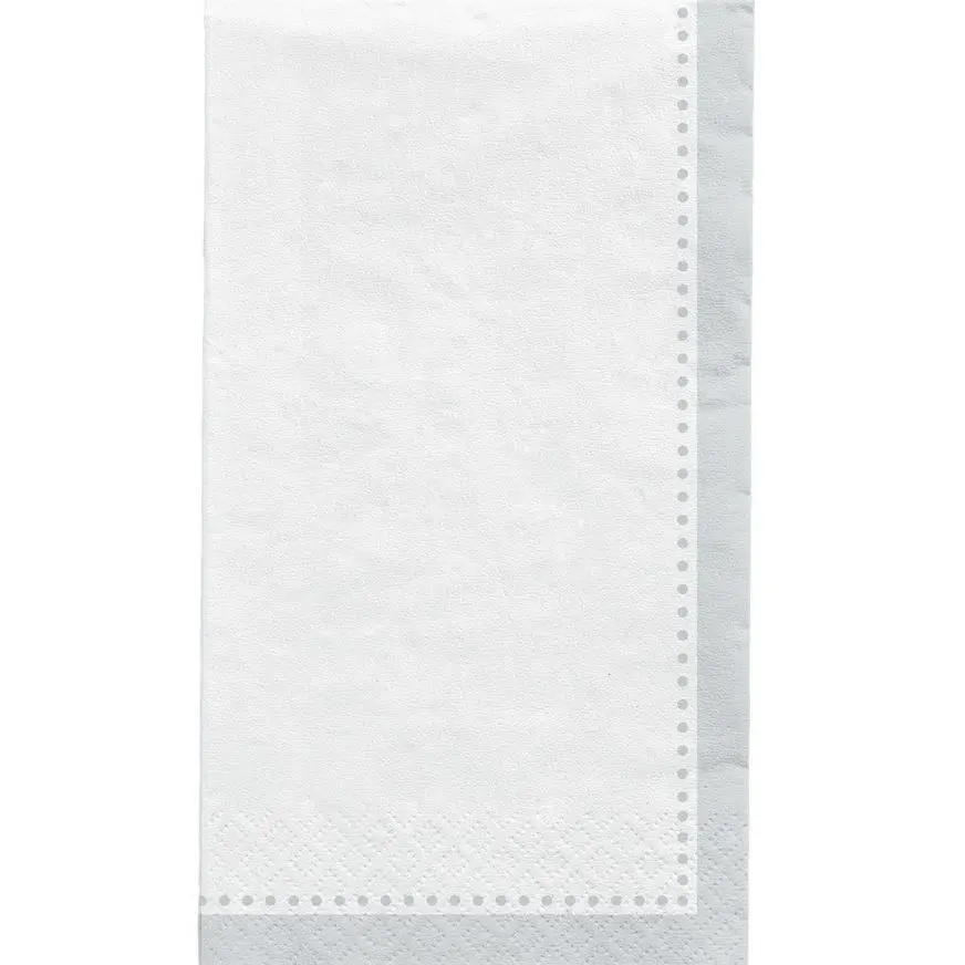 Silver Premium Paper Buffet Napkins, 4.5in X 7.75in, 20ct 3 Silver Premium Paper Buffet Napkins, 4.5in X 7.75in, 20ct