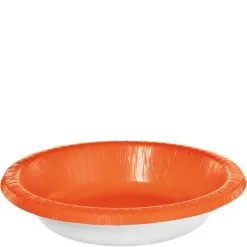 Orange Paper Bowls, 20oz, 20ct