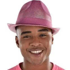 Pink Fabric Fedora -Party Themes Sales C937577 hot pink 01