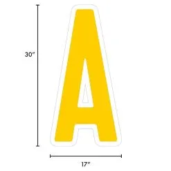 Yellow Letter (A) Corrugated Plastic Yard Sign, 30in -Party Themes Sales CL906305 yellow Letter20A 01