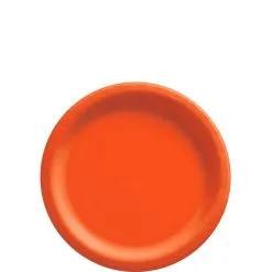 Orange Extra Sturdy Paper Dessert Plates, 6.75in, 20ct