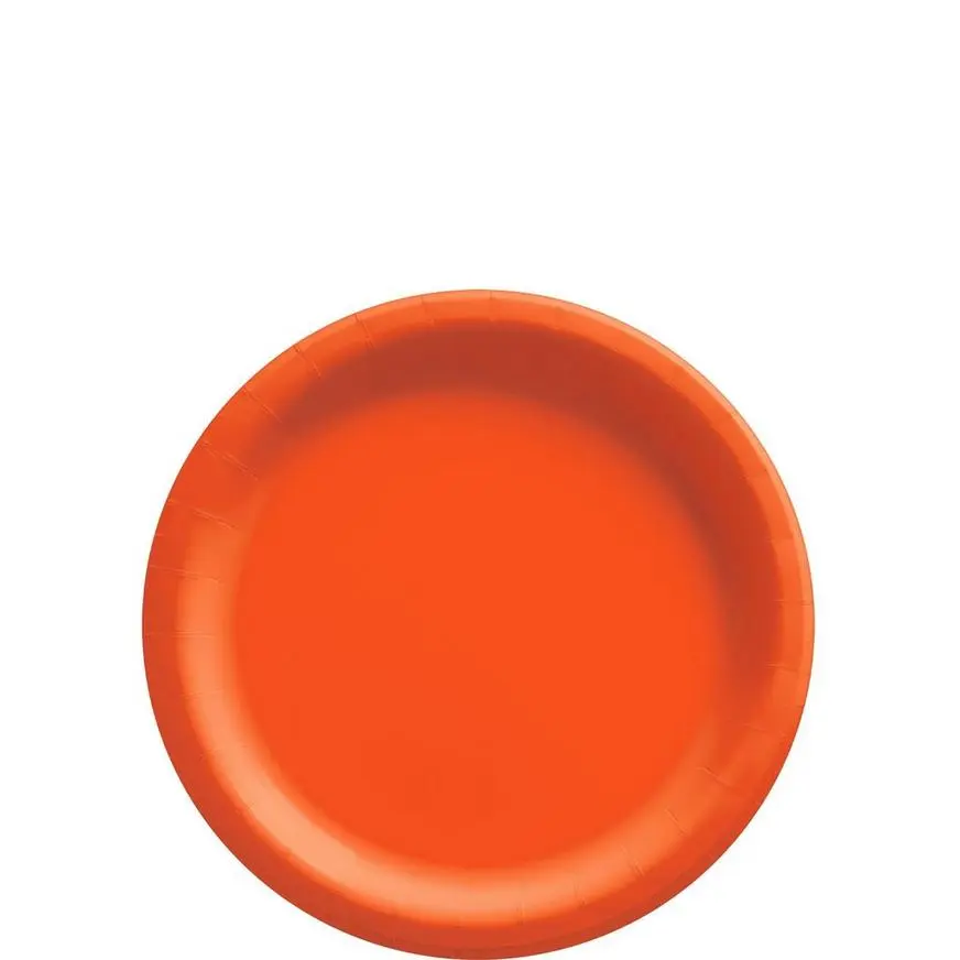 Orange Extra Sturdy Paper Dessert Plates, 6.75in, 20ct 3 Orange Extra Sturdy Paper Dessert Plates, 6.75in, 20ct