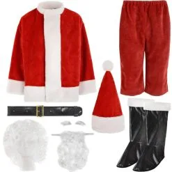 Adult Plush Santa Suit, 10pc -Party Themes Sales P177993 01
