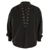Black Lace-Up Pirate Shirt -Party Themes Sales P633402