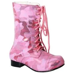 ELLIE SHOES INC Girls Pink Viva Combat Boots
