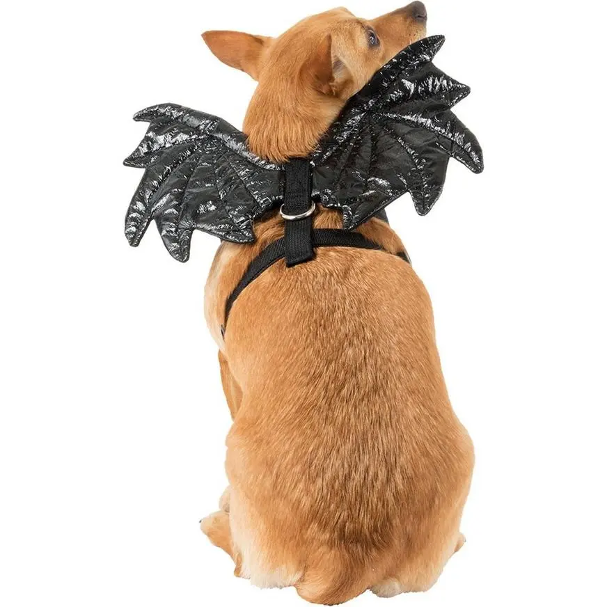 Black Sparkle Bat Wings Dog Harness 3 Black Sparkle Bat Wings Dog Harness