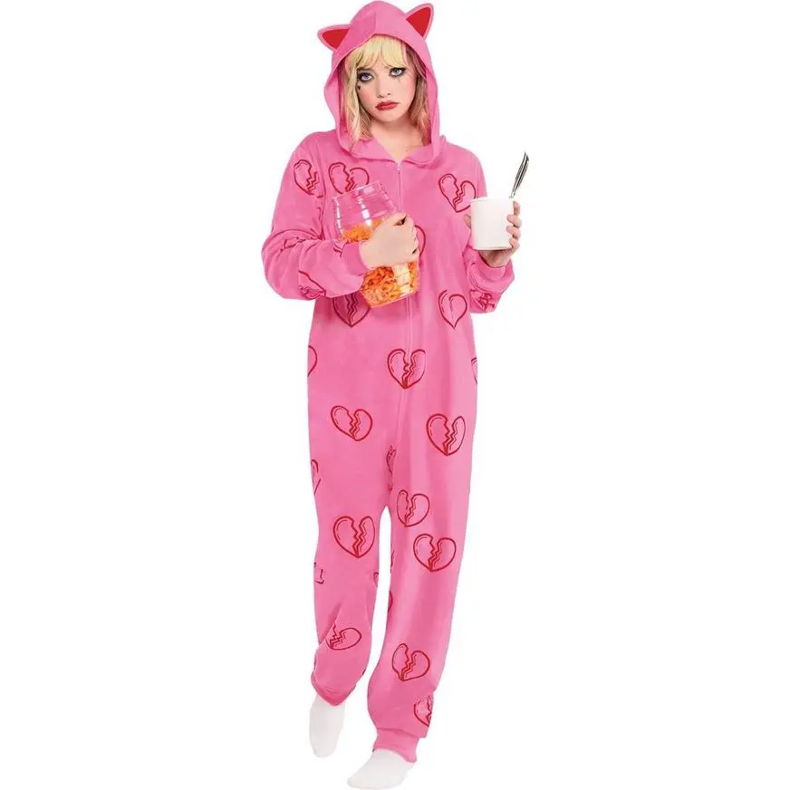 AMSCAN Adult Heart Break Onesie Harley Quinn Costume - Birds Of Prey 3 AMSCAN Adult Heart Break Onesie Harley Quinn Costume - Birds Of Prey