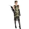 Adult Roaring 20s Gold Art Deco Flapper Costume -Party Themes Sales P889685