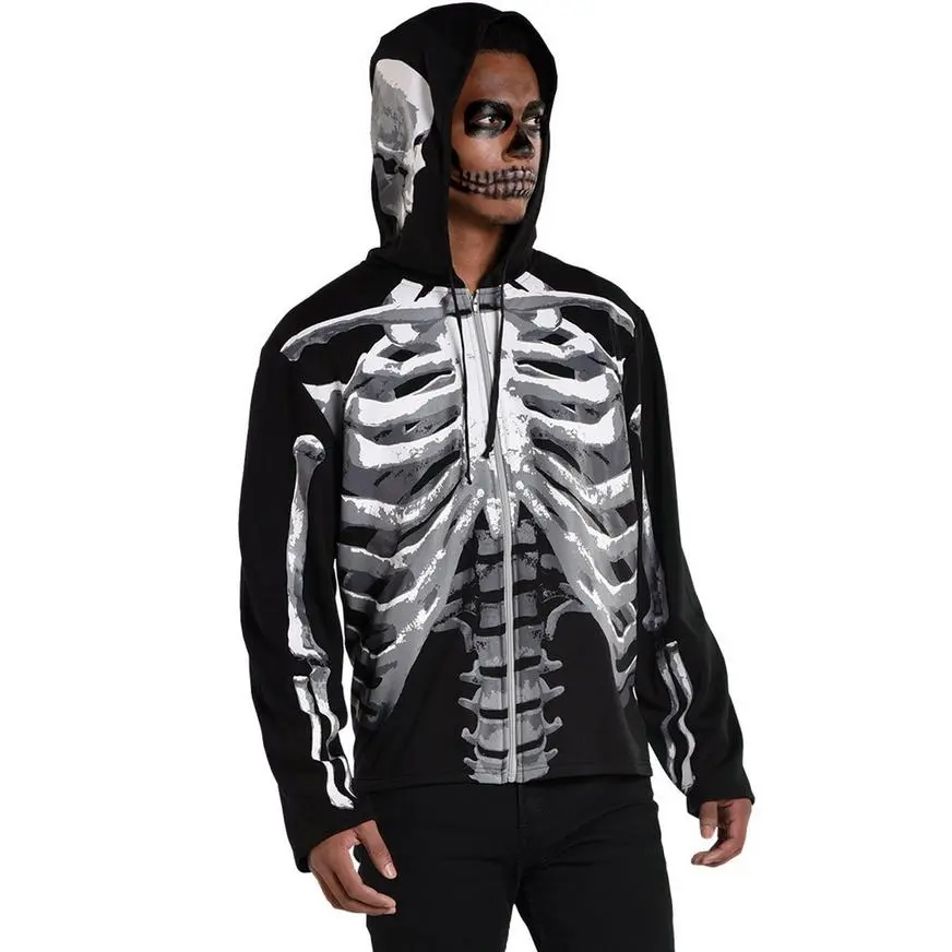 Adult Black & Bone Skeleton Hoodie 3 Adult Black & Bone Skeleton Hoodie