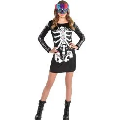Adult Neon Day Of The Dead Dress