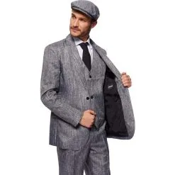 Opposuits Adult Gray 20s Gangster Costume -Party Themes Sales P899685 02