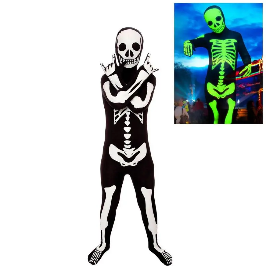 Glow-in-the-Dark Skeleton Morphsuit Costume For Kids 3 Glow-in-the-Dark Skeleton Morphsuit Costume For Kids