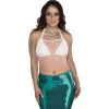AMSCAN White Beaded Mesh Cropped Halter Top For Adults -Party Themes Sales P926338