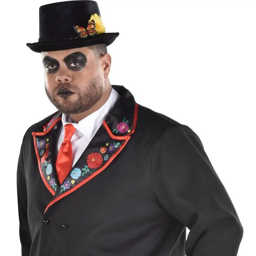 Adult Dapper Day Of The Dead Plus Size Costume 4 Adult Dapper Day Of The Dead Plus Size Costume - Image 2