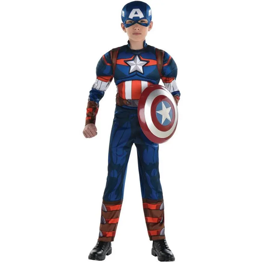 AMSCAN Kids' Captain America Muscle Costume - Marvel 3 AMSCAN Kids' Captain America Muscle Costume - Marvel