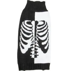 Party City Black & White Skeleton Rib Split Dog Sweater -Party Themes Sales P943172 01
