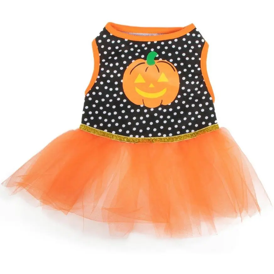 Party City Black & Orange Dot Jack-o'-Lantern Dog Tutu Dress 4 Party City Black & Orange Dot Jack-o'-Lantern Dog Tutu Dress - Image 2